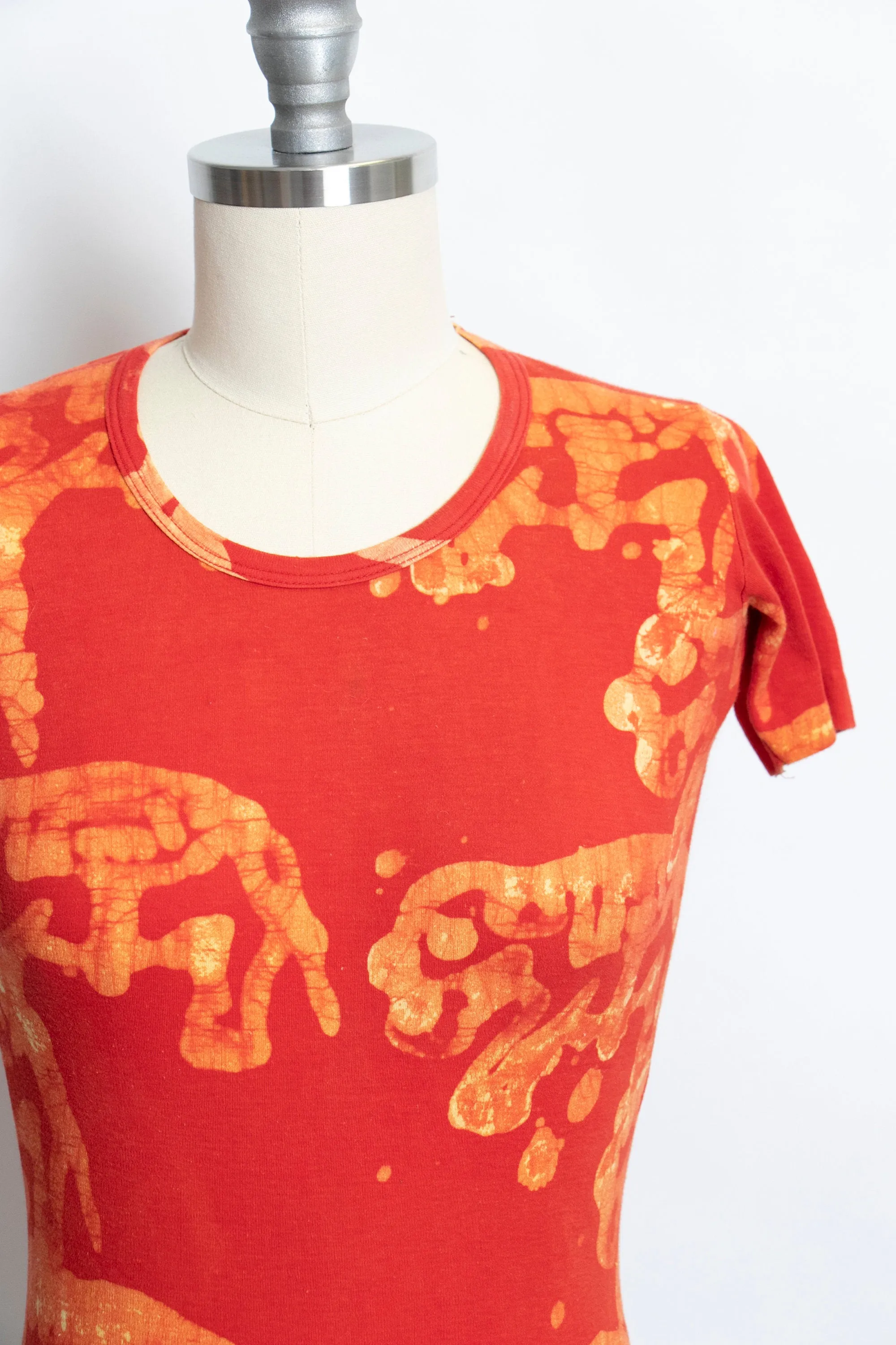 1970s T-Shirt Elephant Printed India Cotton Tee XS