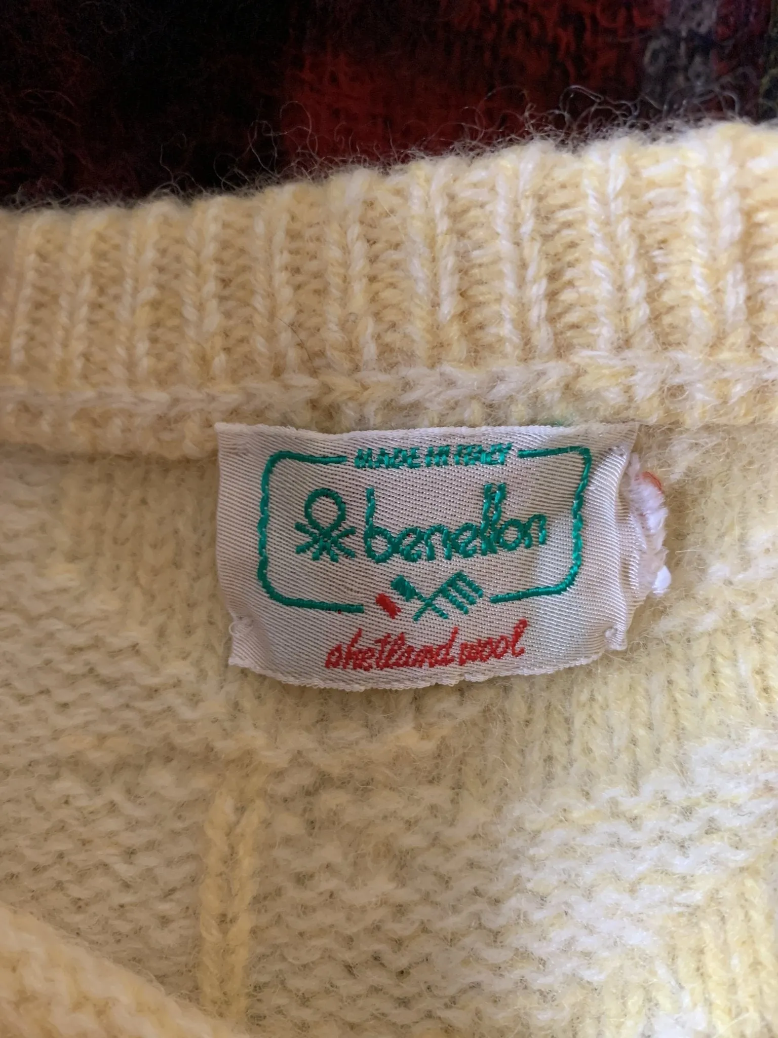 1980s Yellow Batwing Sweater by United Colors of Benetton. Bohemian Floral Design. Sustainable Fashion.