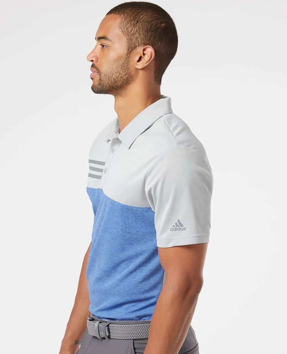 Adidas Heathered Colorblock 3-Stripes Sport Shirt