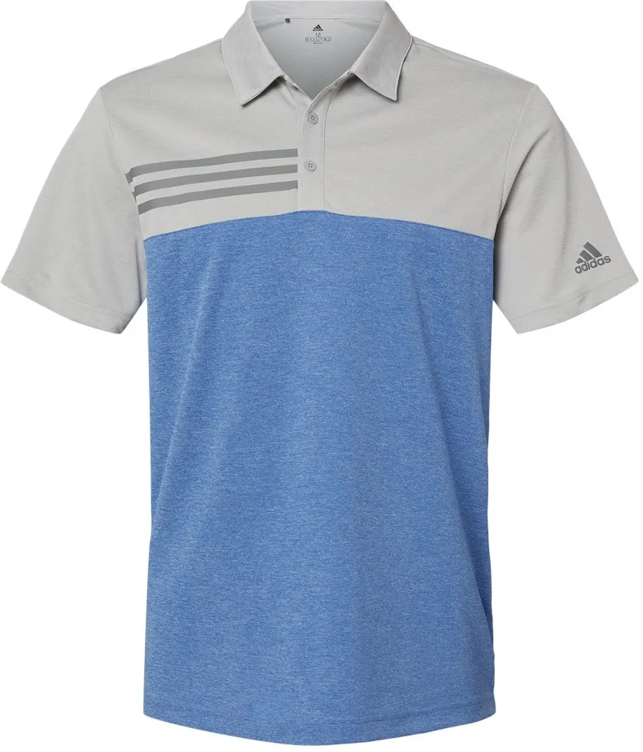 Adidas Heathered Colorblock 3-Stripes Sport Shirt