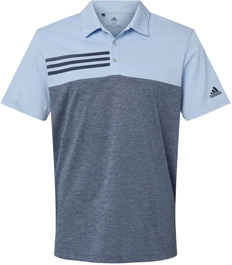 Adidas Heathered Colorblock 3-Stripes Sport Shirt
