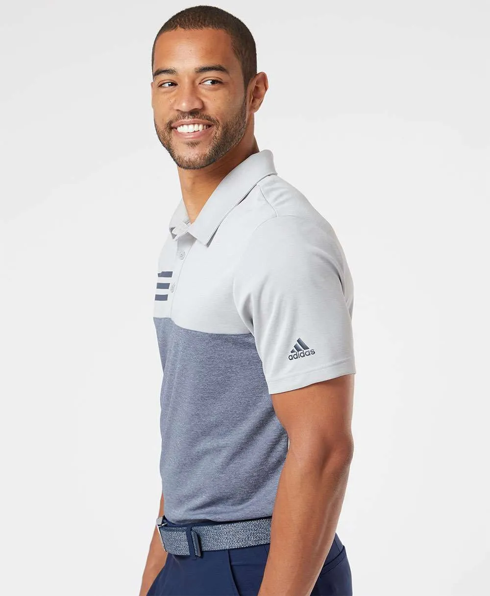 Adidas Heathered Colorblock 3-Stripes Sport Shirt