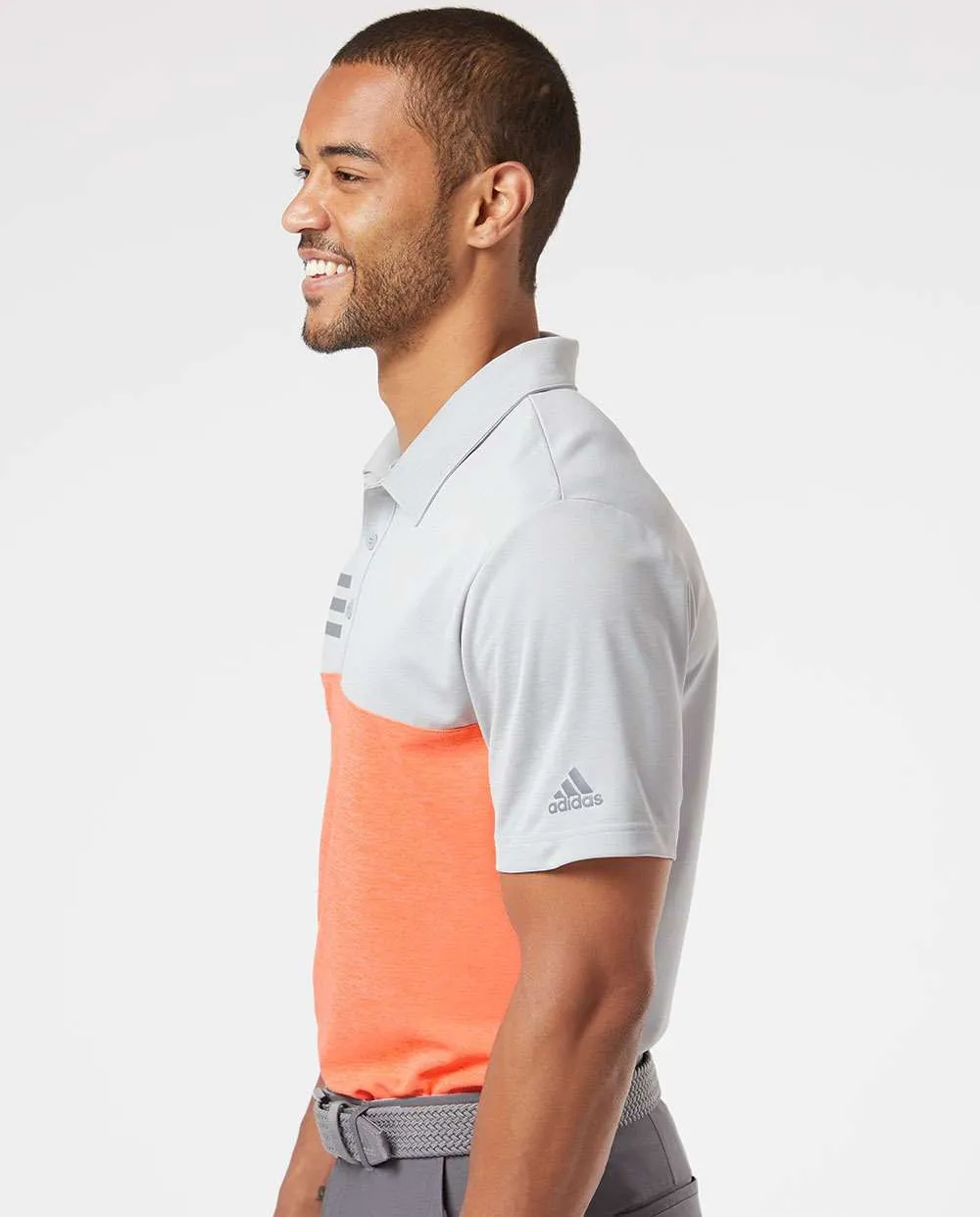 Adidas Heathered Colorblock 3-Stripes Sport Shirt