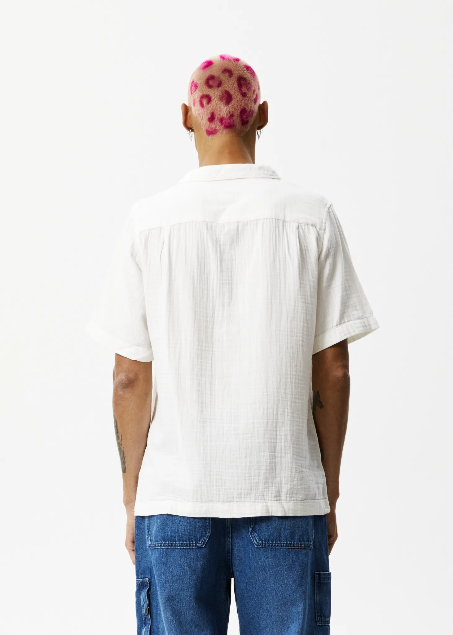 AFENDS Mens Stratosphere - Cuban Short Sleeve Shirt - Off White