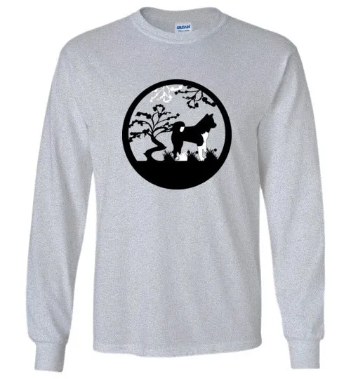 Akita Tree Gildan Long Sleeve T-Shirt