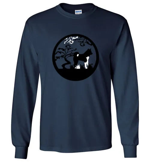 Akita Tree Gildan Long Sleeve T-Shirt