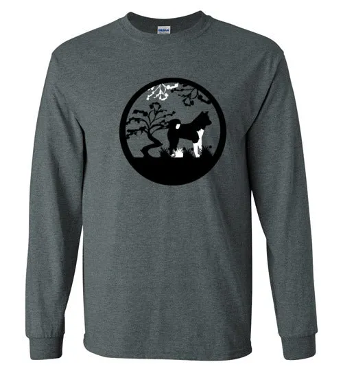 Akita Tree Gildan Long Sleeve T-Shirt