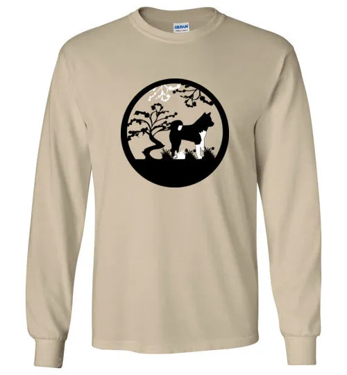 Akita Tree Gildan Long Sleeve T-Shirt