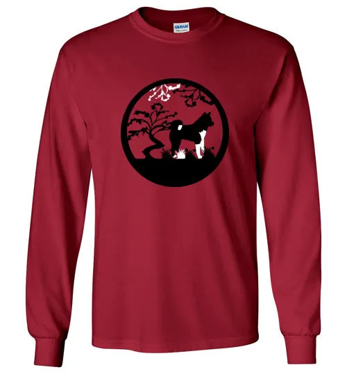 Akita Tree Gildan Long Sleeve T-Shirt