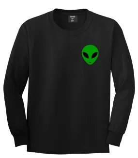 Alien Head Green Long Sleeve T-Shirt