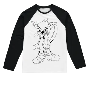 Angry Cat Sublimation Baseball Long Sleeve T-Shirt