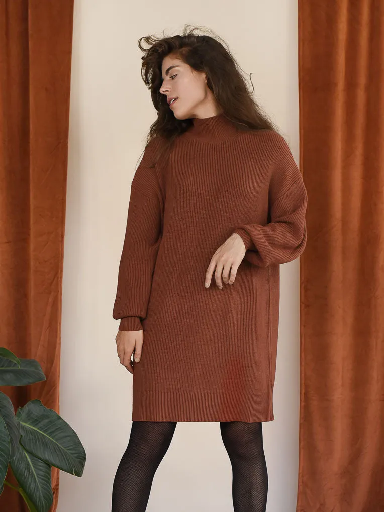 Astrid Caramel Sweater Knit Dress