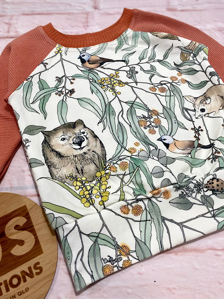Aussie Animal Jumper - Size Small (12m-3y) - Wombat & Friends