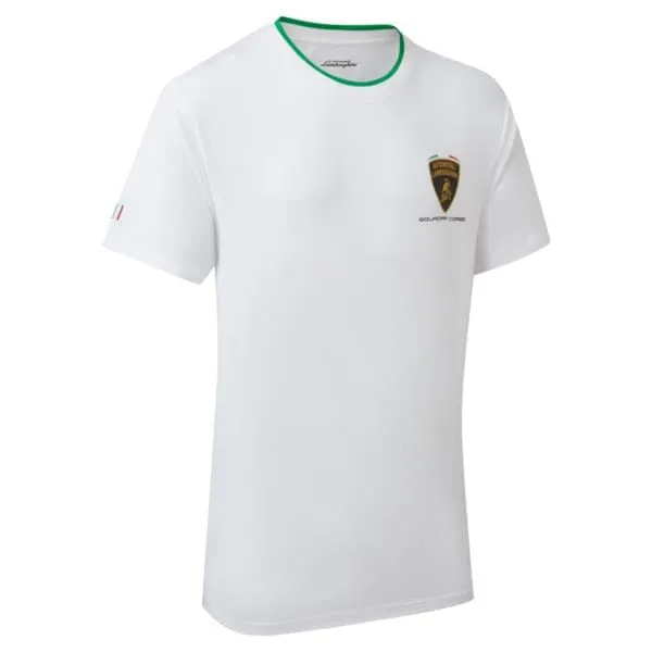 Automobili Lamborghini Squadra Corse Men's Travel T-Shirt - Orange/White/Green