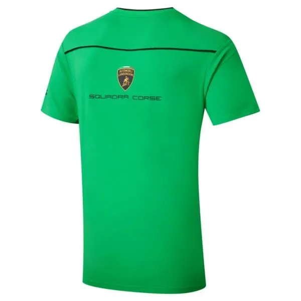 Automobili Lamborghini Squadra Corse Men's Travel T-Shirt - Orange/White/Green