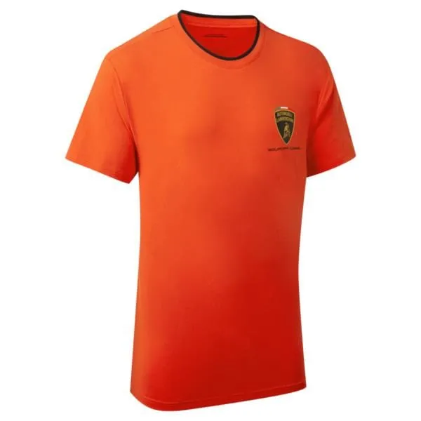 Automobili Lamborghini Squadra Corse Men's Travel T-Shirt - Orange/White/Green