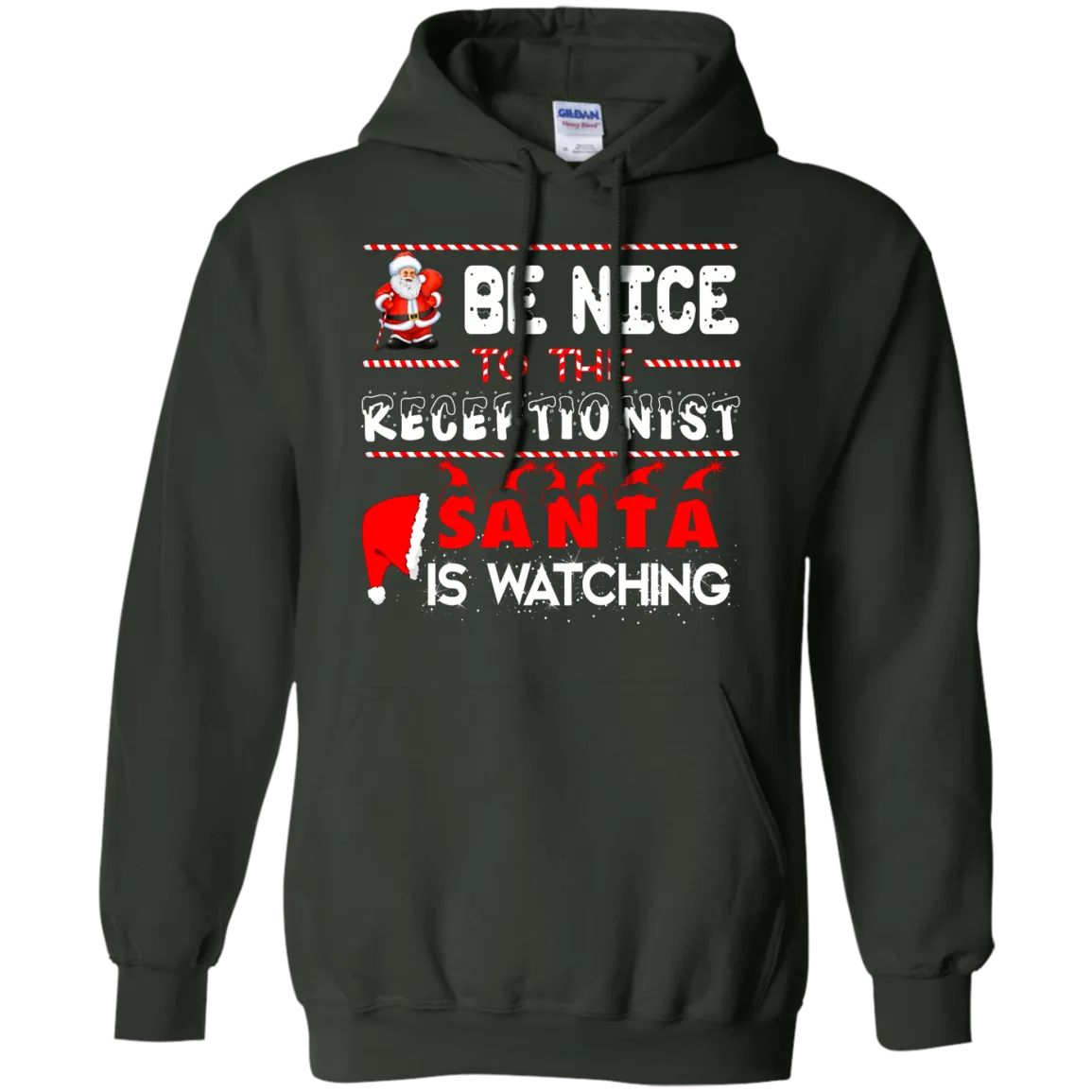 Be Nice To The Receptionist Santa is Watching Shirt, Hoodie, Tank
