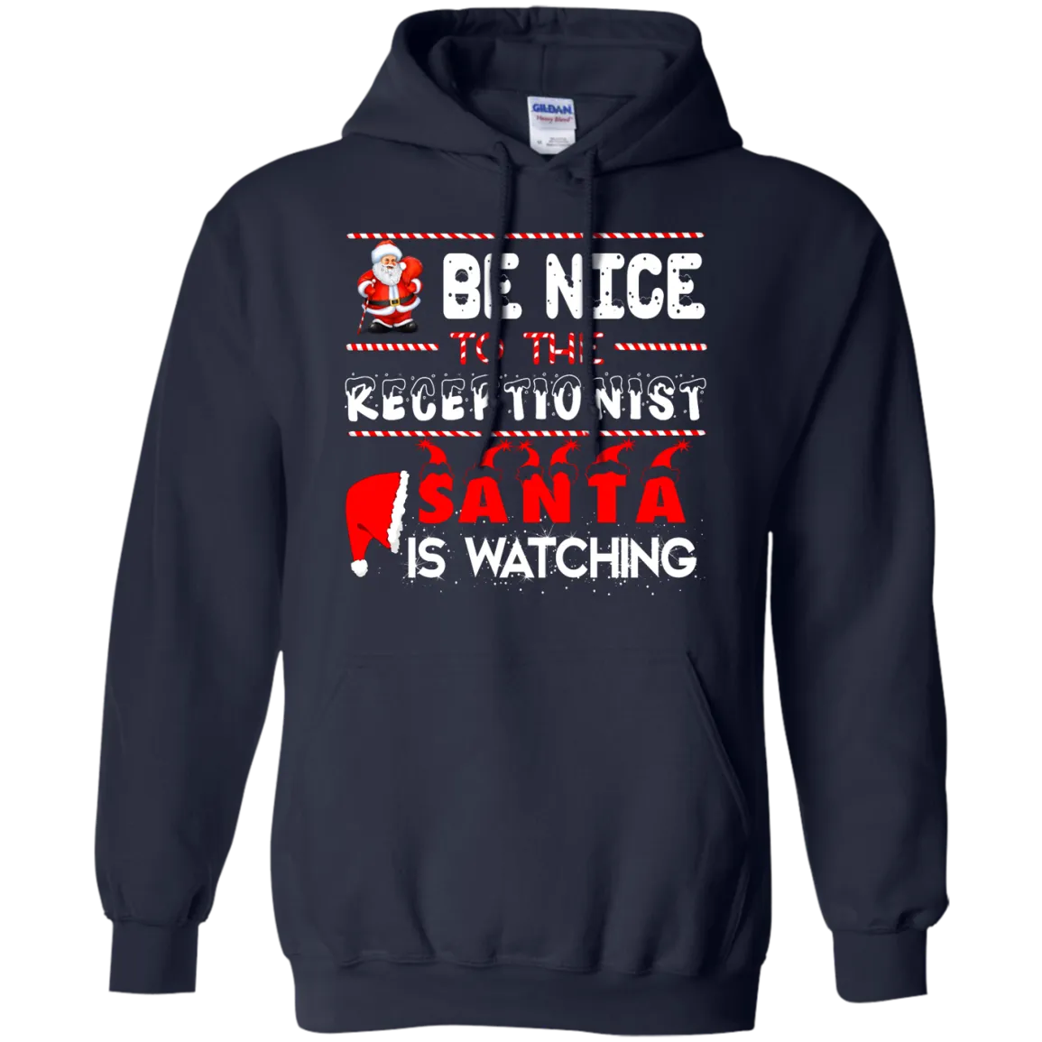 Be Nice To The Receptionist Santa is Watching Shirt, Hoodie, Tank