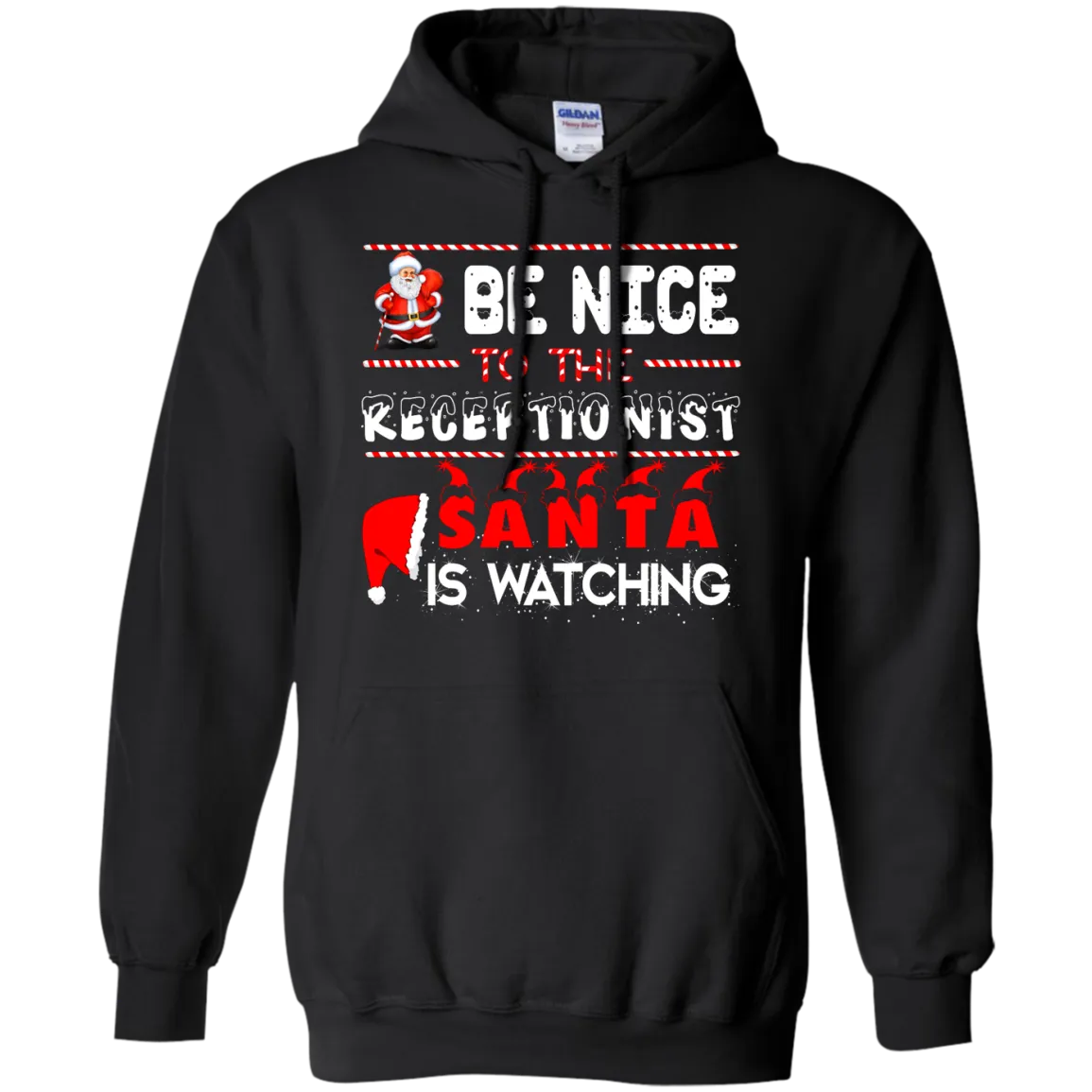 Be Nice To The Receptionist Santa is Watching Shirt, Hoodie, Tank