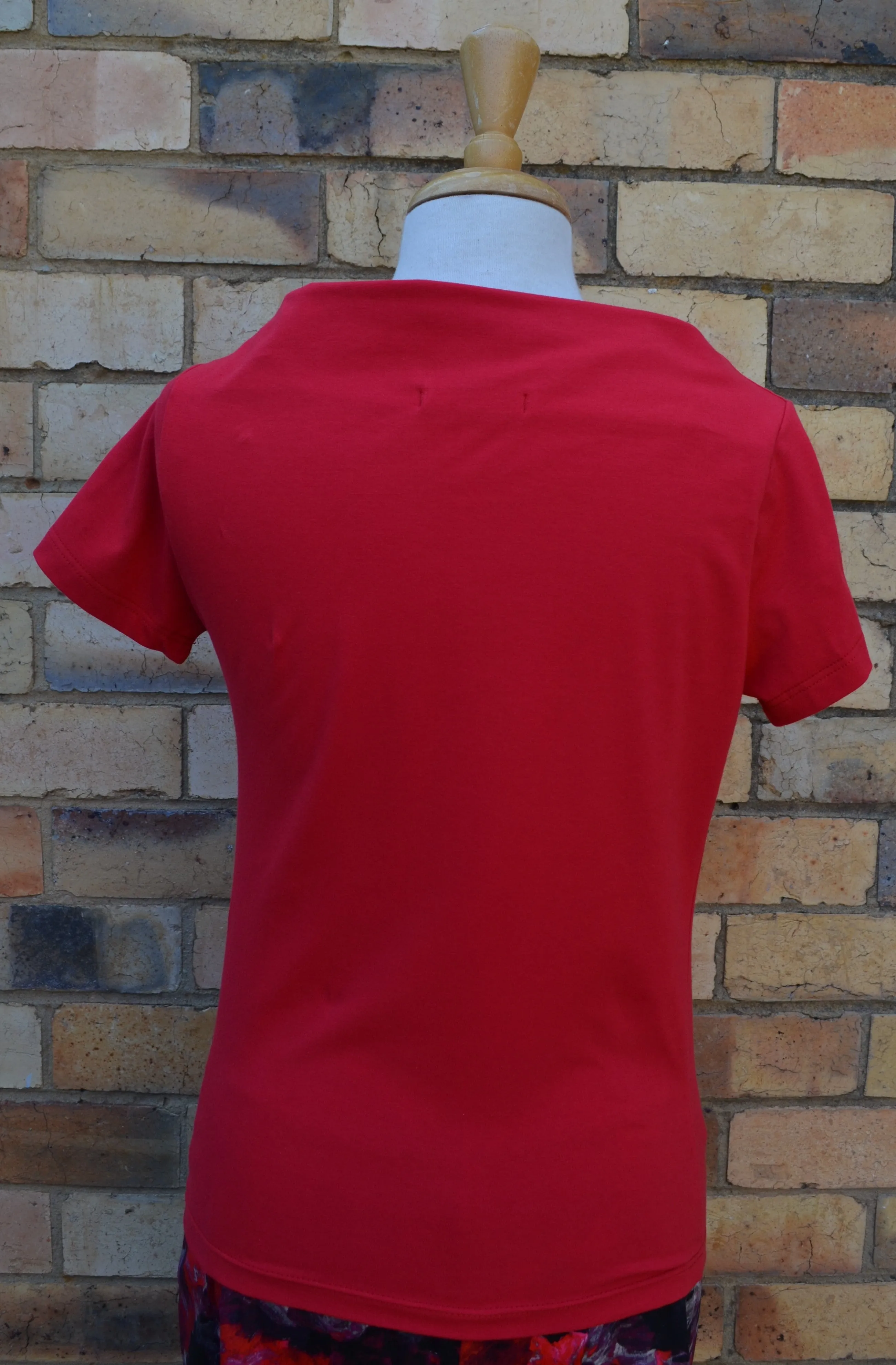 Berserk Fire Red Cotton Elastane Cowl T Shirt