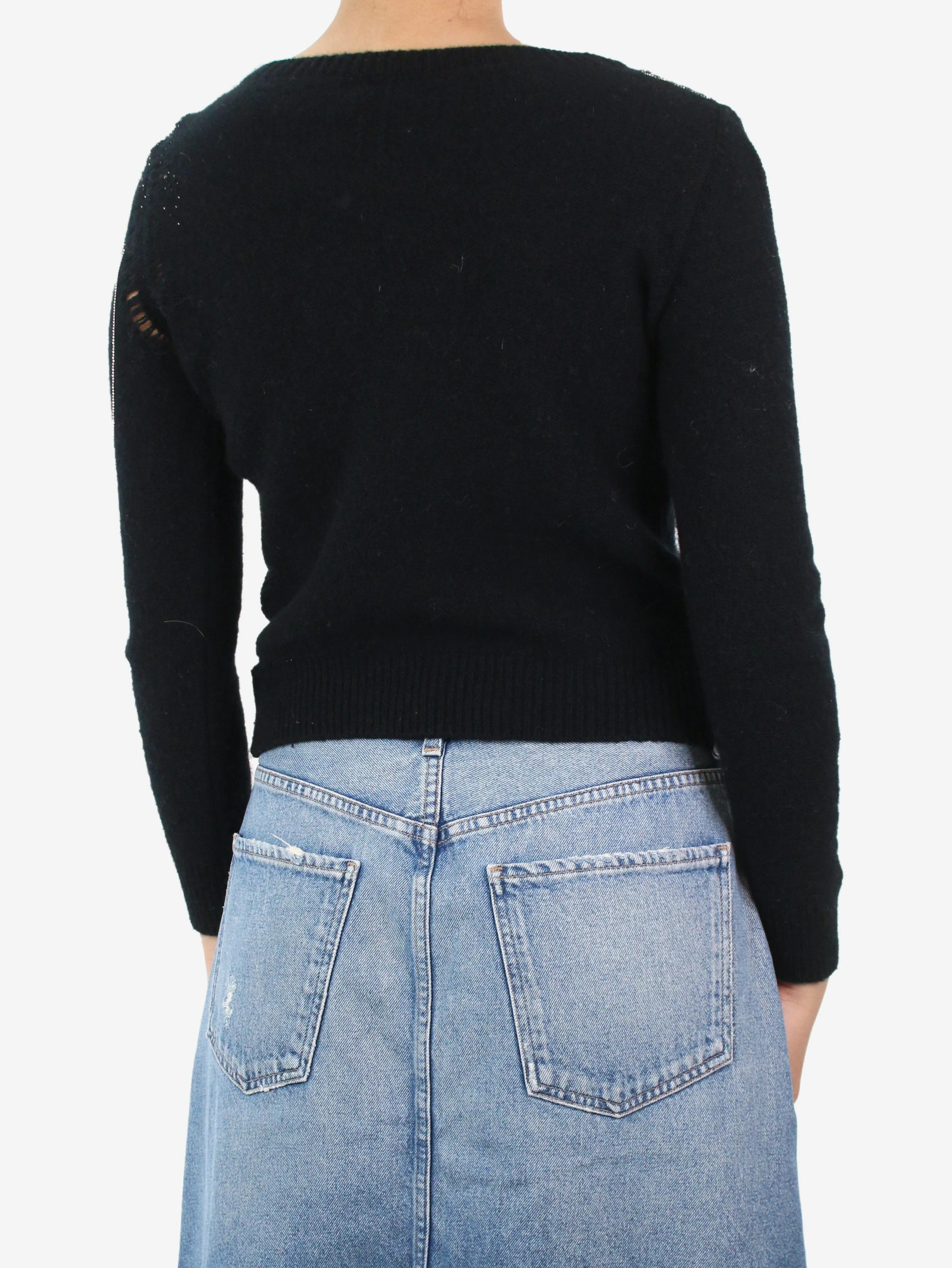 Black embelished jewel detail jumper - size M