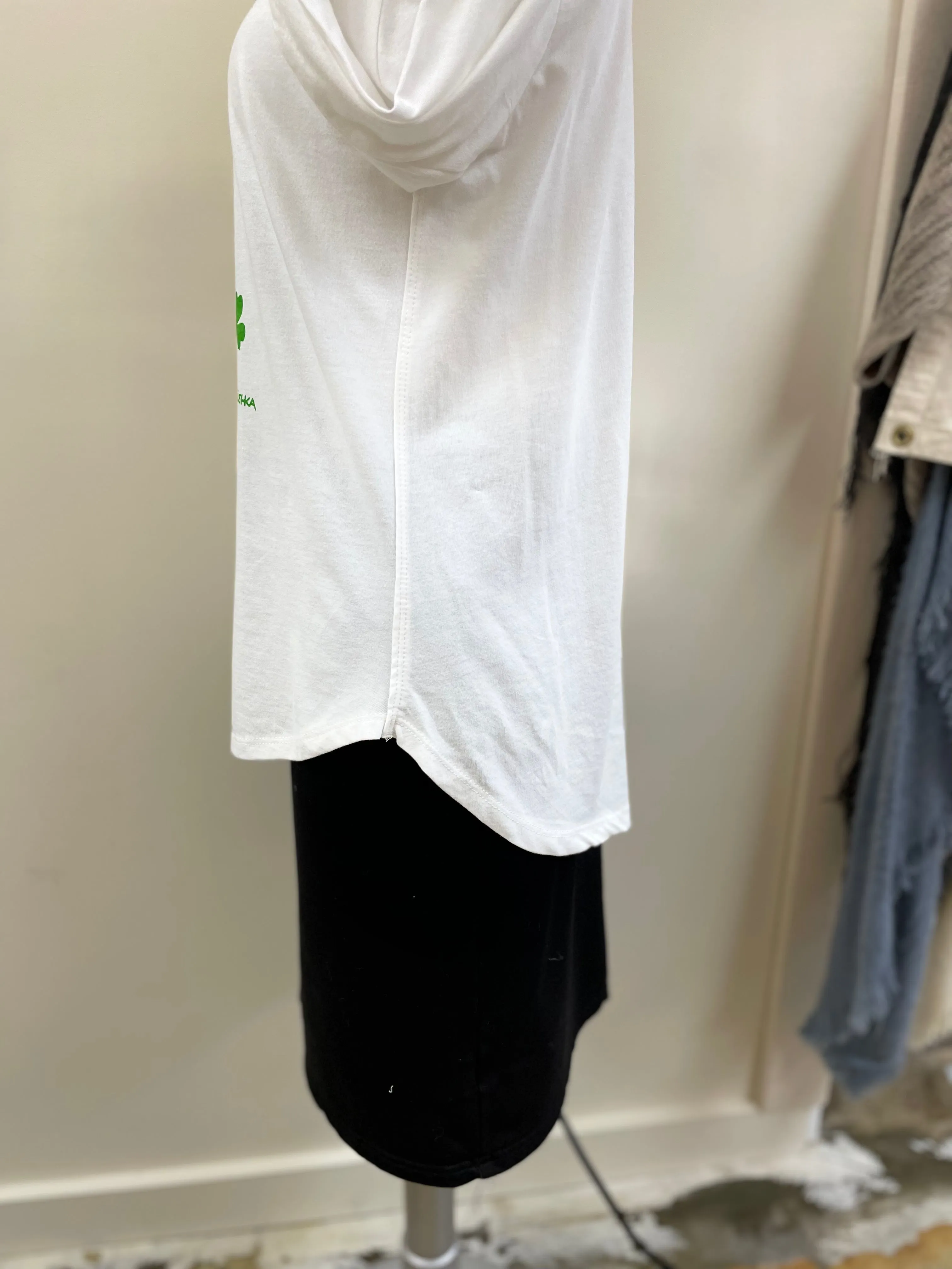 Blue Bunny Shamrock on High-Lo Long Sleeve Tee Shirt