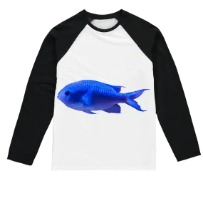 Blue Fish Sublimation Baseball Long Sleeve T-Shirt
