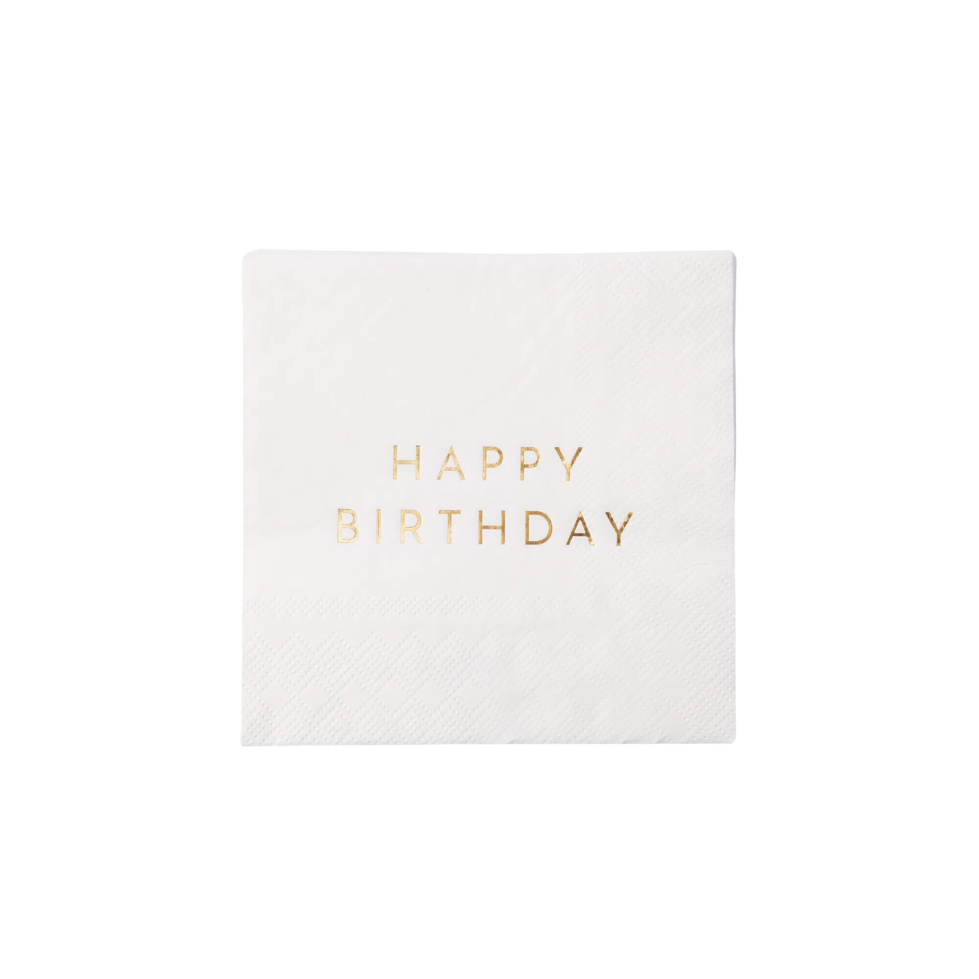 Bonjour Fête - WHITE & GOLD SIGNATURE HAPPY BIRTHDAY COCKTAIL NAPKINS