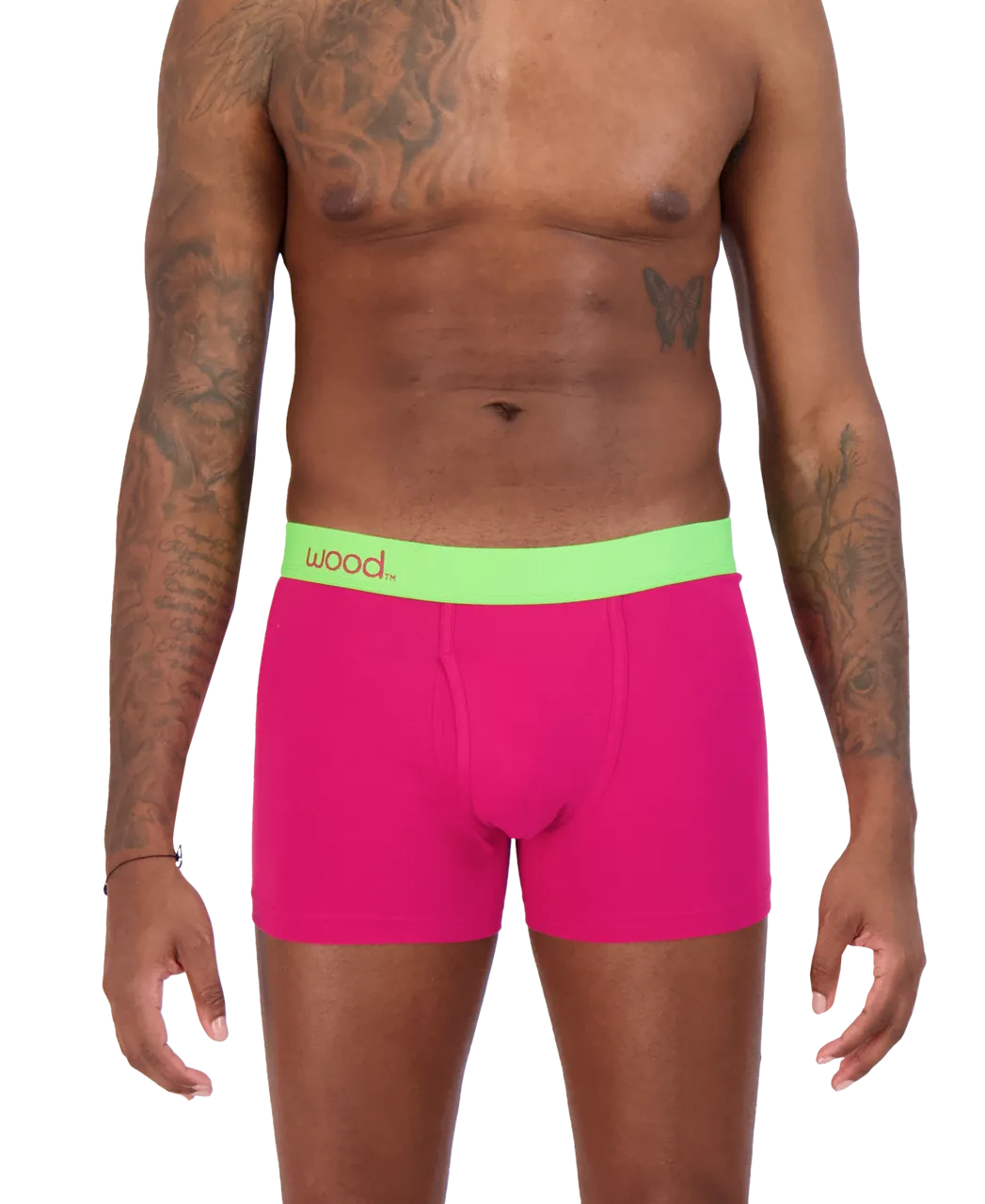 Boxer Brief w/ Fly in Watermelon (Size X-Large) by Wood Underwear