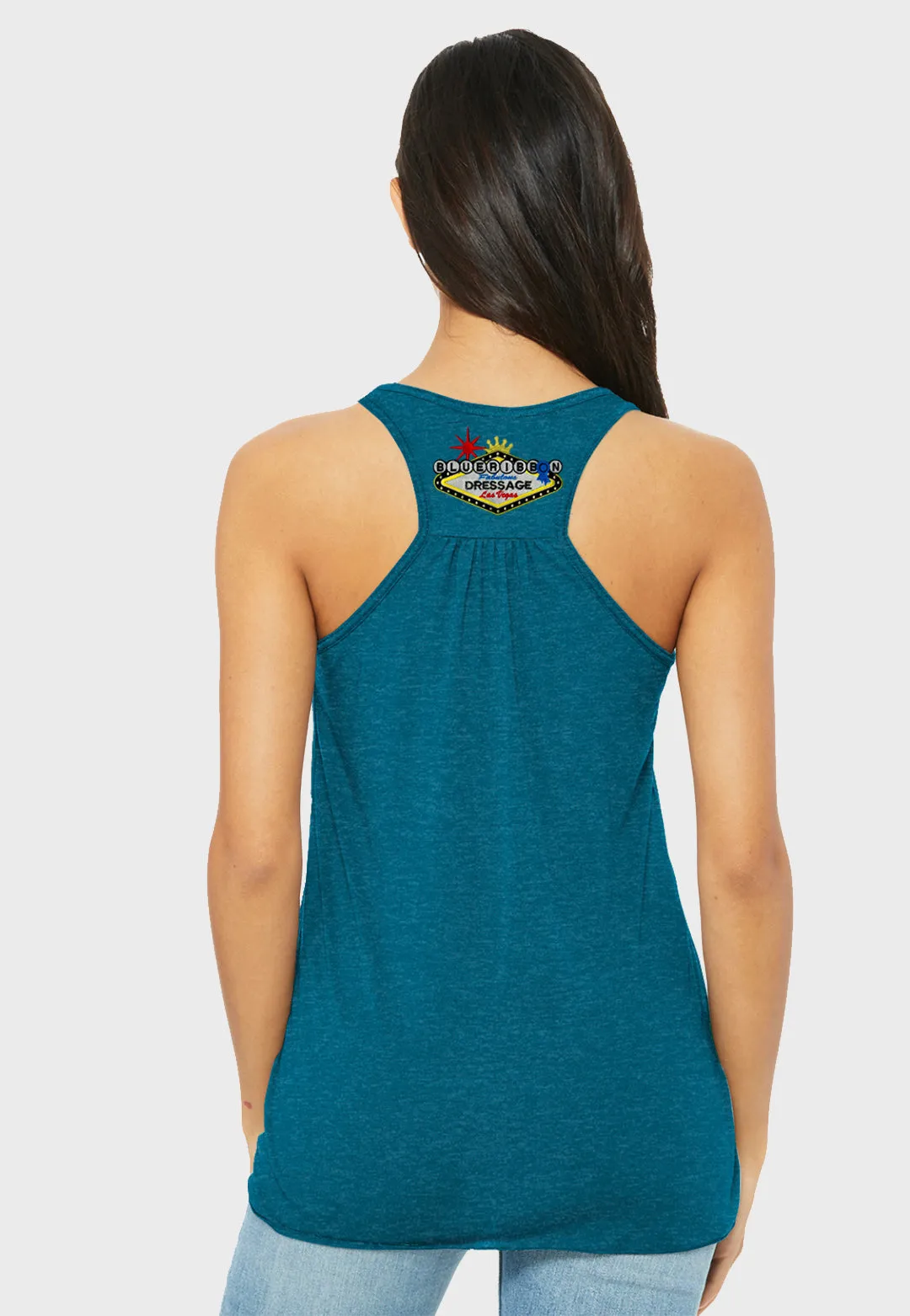 BRHJD BELLA CANVAS  Womens Flowy Racerback Tank (HJ,Dressage) - Teal
