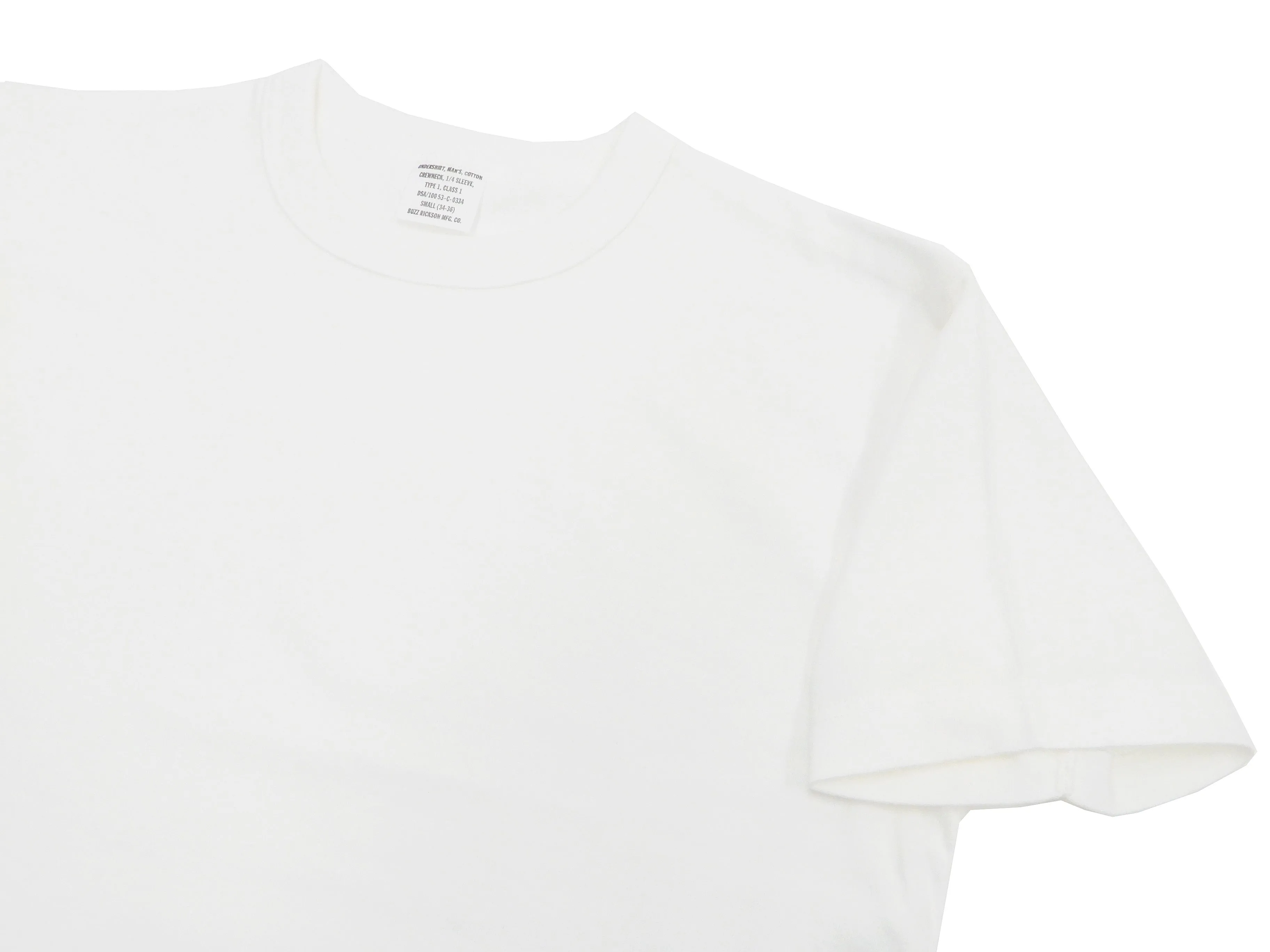 Buzz Rickson T-shirt Men's Plain T shirt Short Sleeve Loopwheel Tee BR78960 101 White