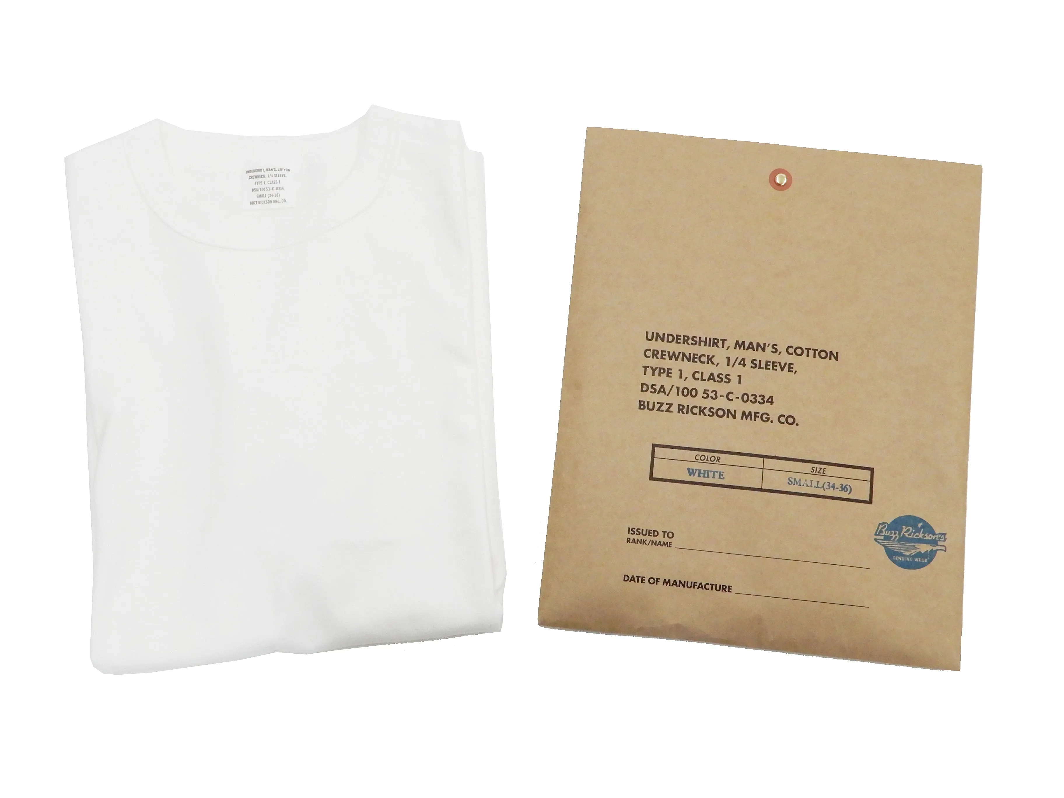 Buzz Rickson T-shirt Men's Plain T shirt Short Sleeve Loopwheel Tee BR78960 101 White