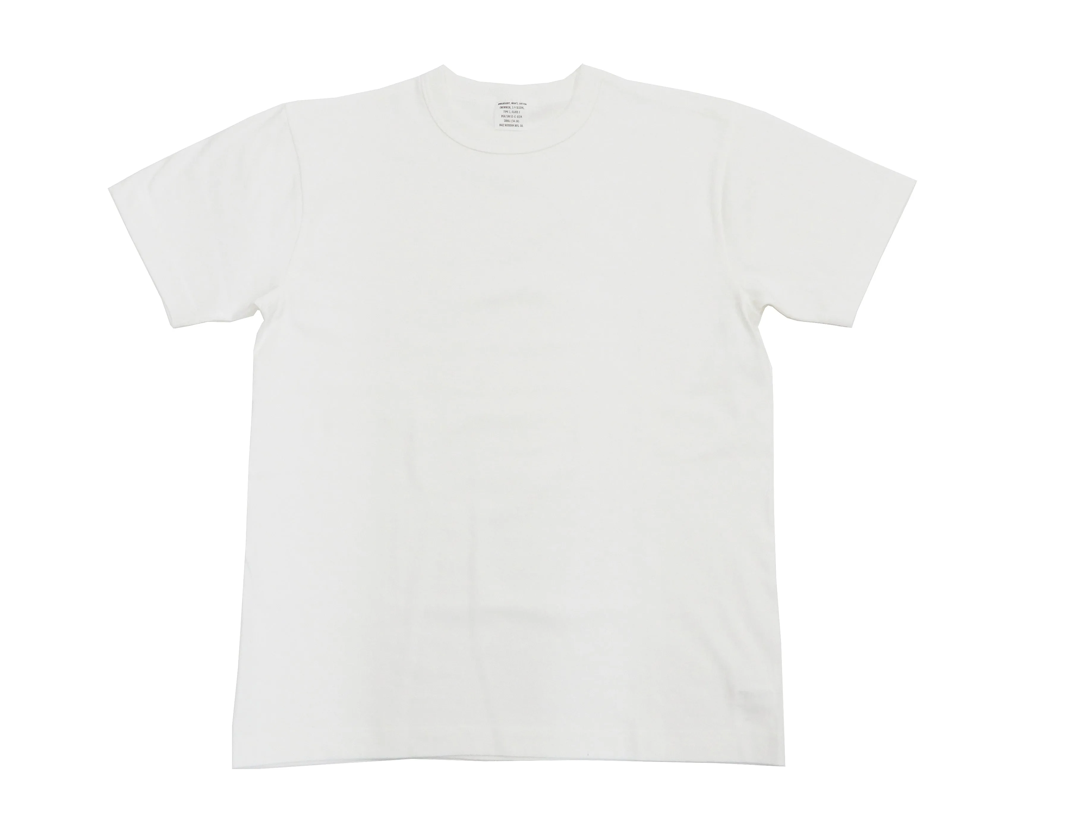 Buzz Rickson T-shirt Men's Plain T shirt Short Sleeve Loopwheel Tee BR78960 101 White