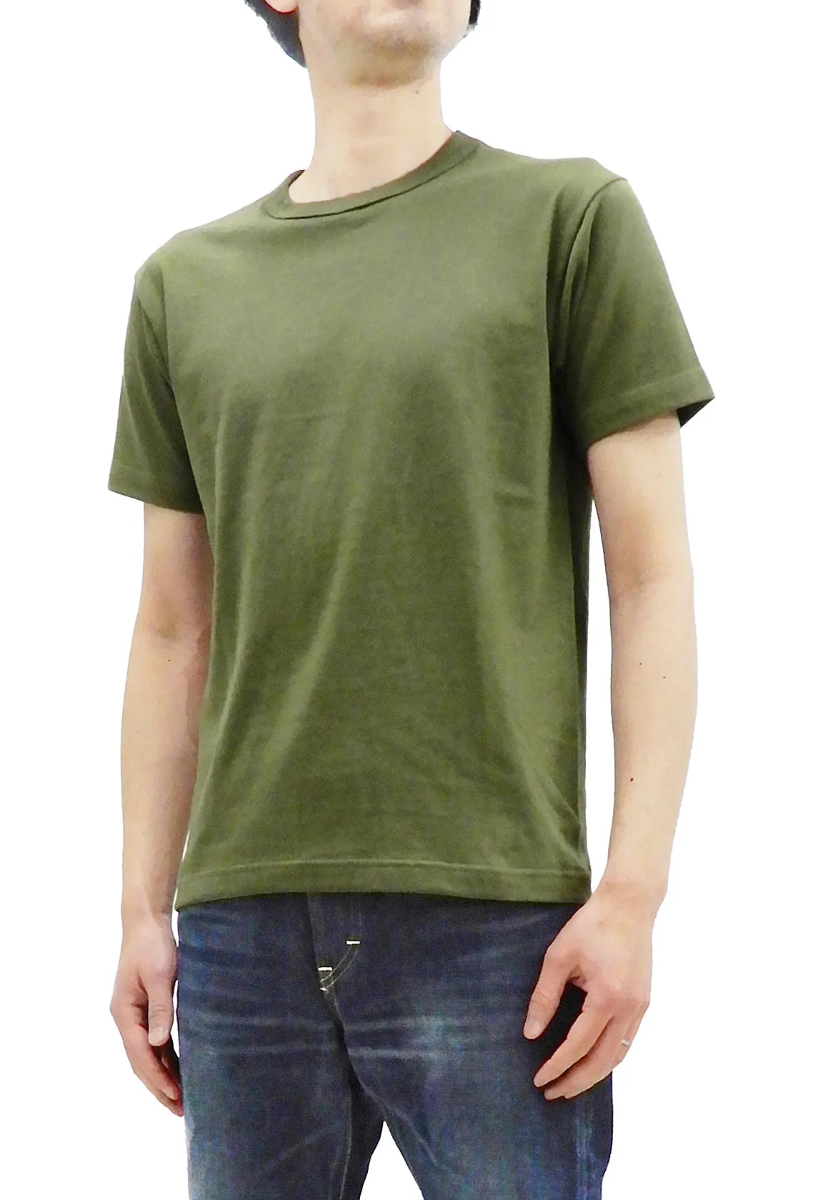 Buzz Rickson T-shirt Men's Plain T shirt Short Sleeve Loopwheel Tee BR78960 149 Olive
