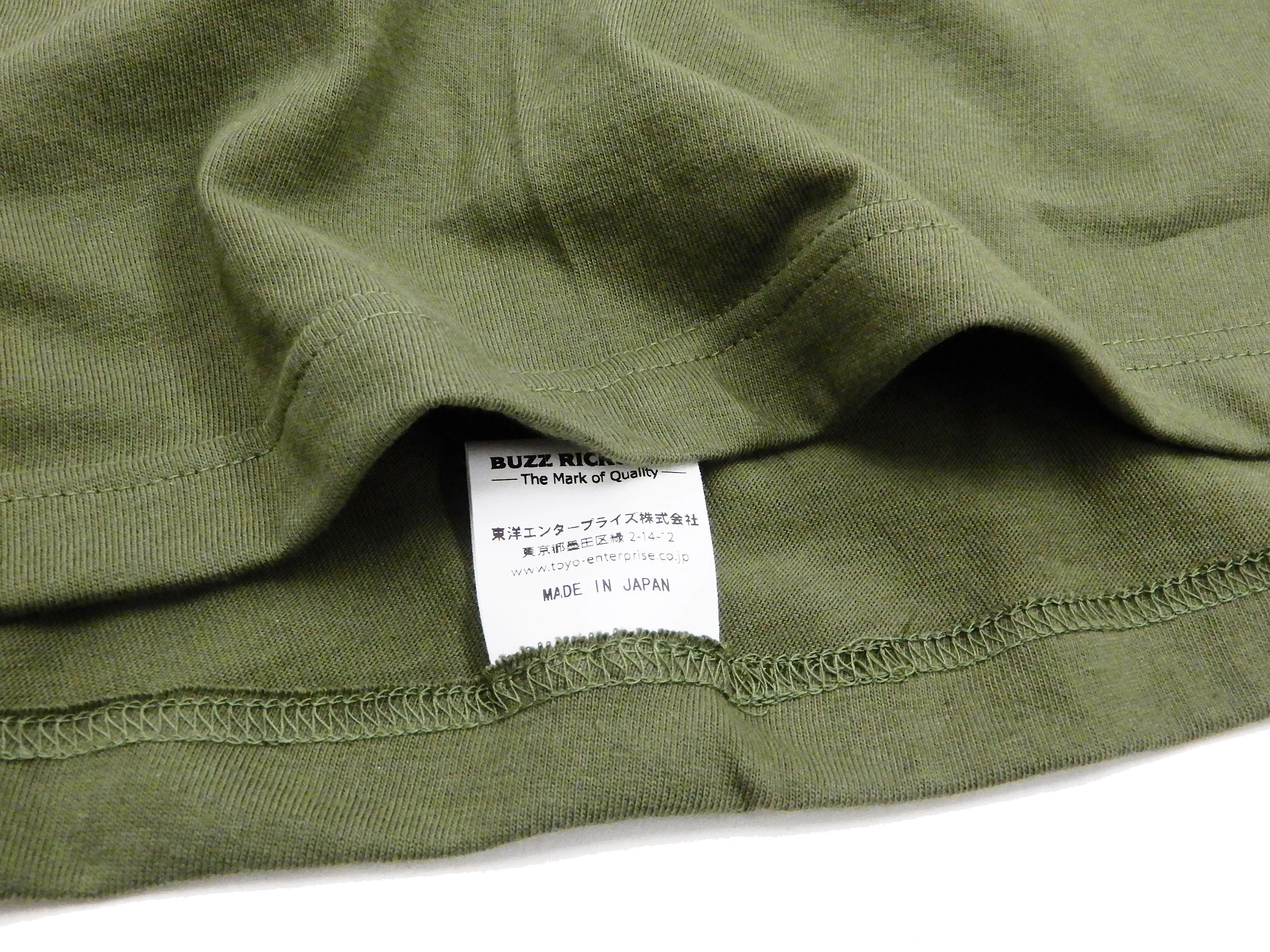 Buzz Rickson T-shirt Men's Plain T shirt Short Sleeve Loopwheel Tee BR78960 149 Olive