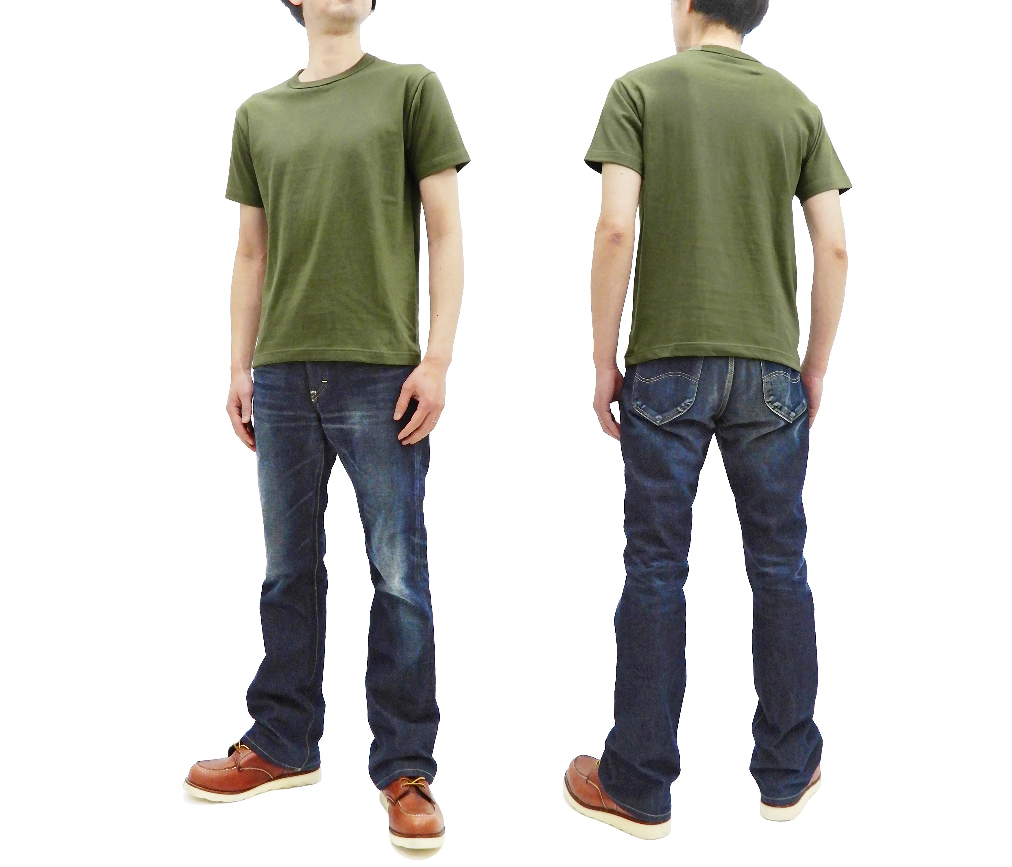 Buzz Rickson T-shirt Men's Plain T shirt Short Sleeve Loopwheel Tee BR78960 149 Olive