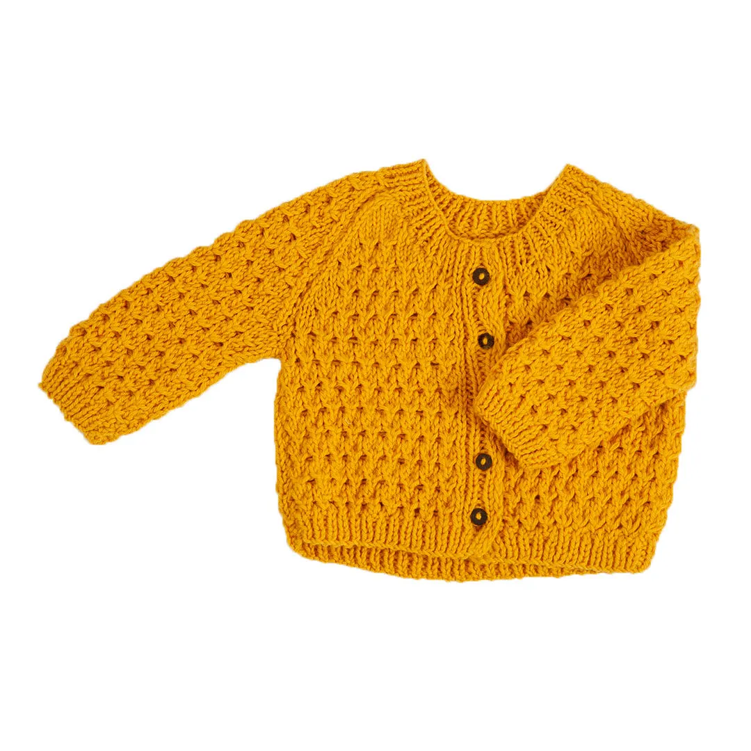 Cardigan Day Lily |  for Baby Girl | 100% Organic Wool | Size - 9 Month