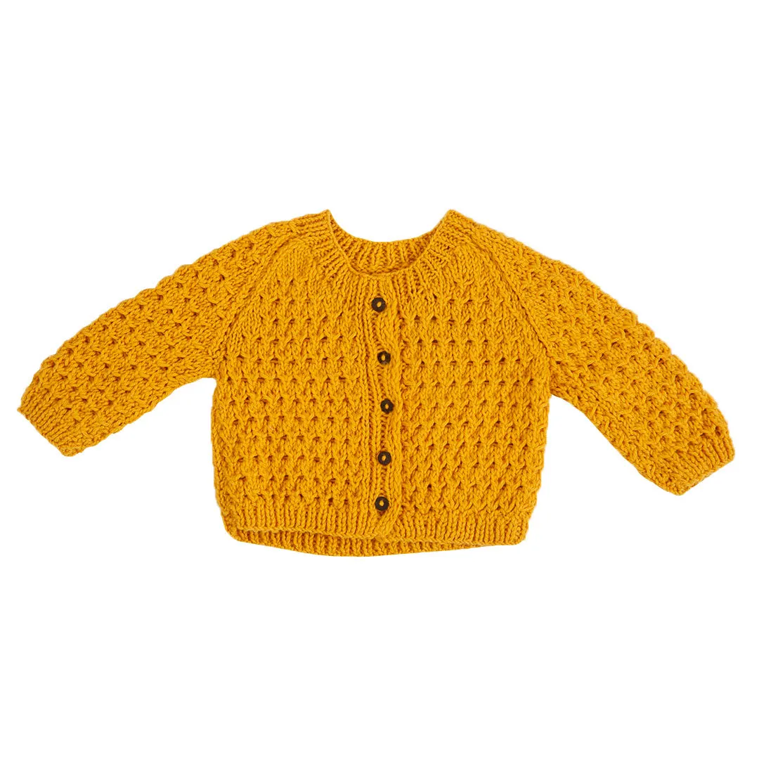Cardigan Day Lily |  for Baby Girl | 100% Organic Wool | Size - 9 Month