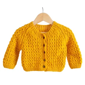 Cardigan Day Lily |  for Baby Girl | 100% Organic Wool | Size - 9 Month