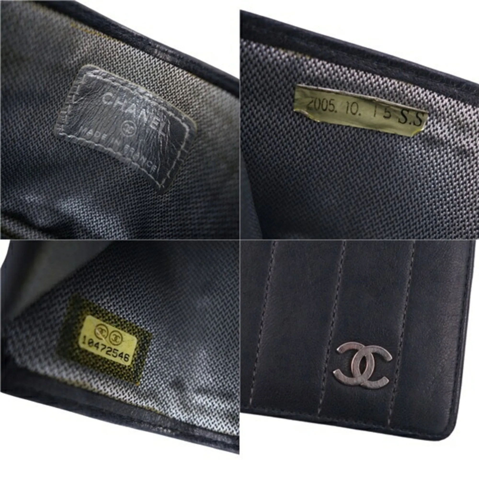 Chanel Black Leather Porte carte wallet accessories