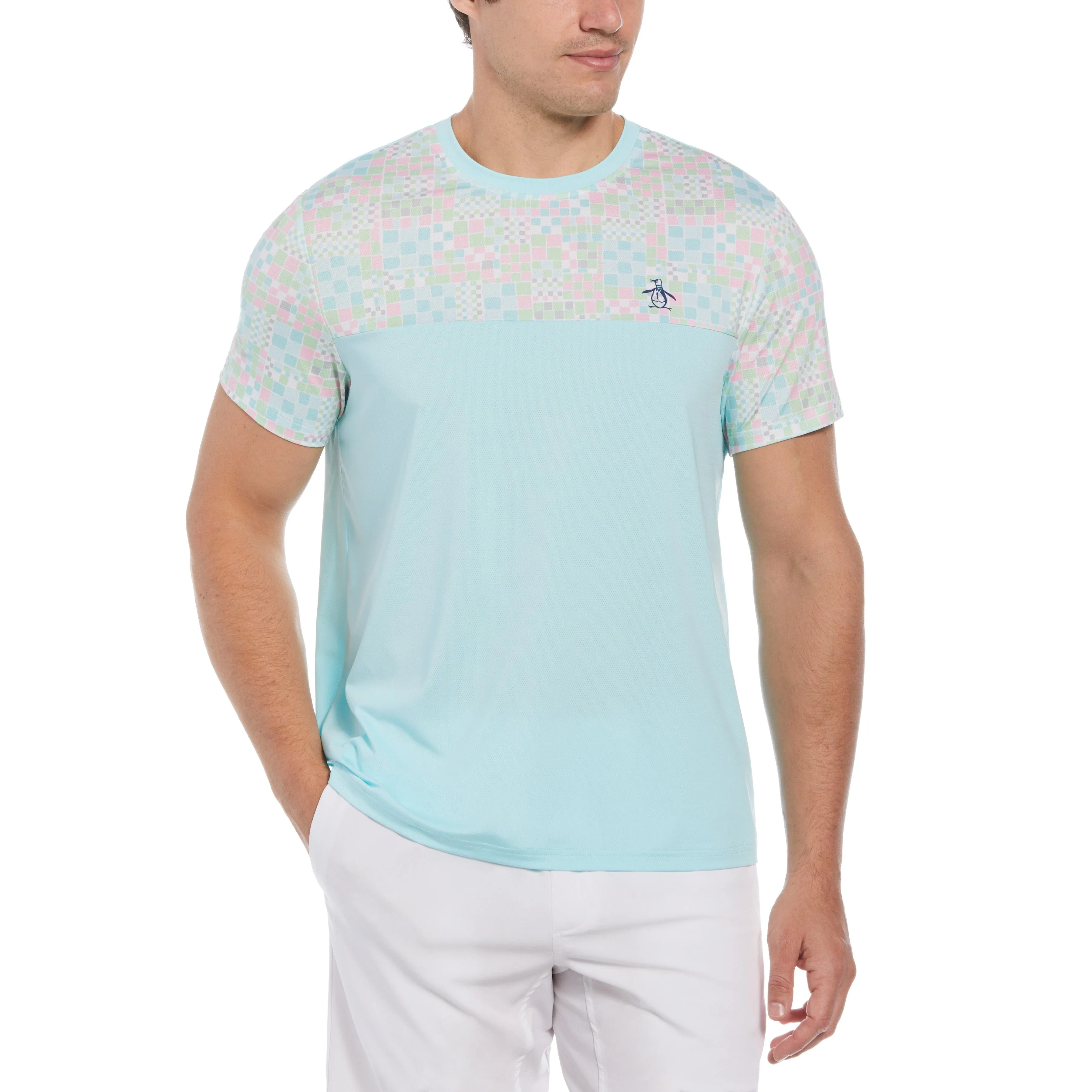Checkerboard Block Performance Tennis Tee