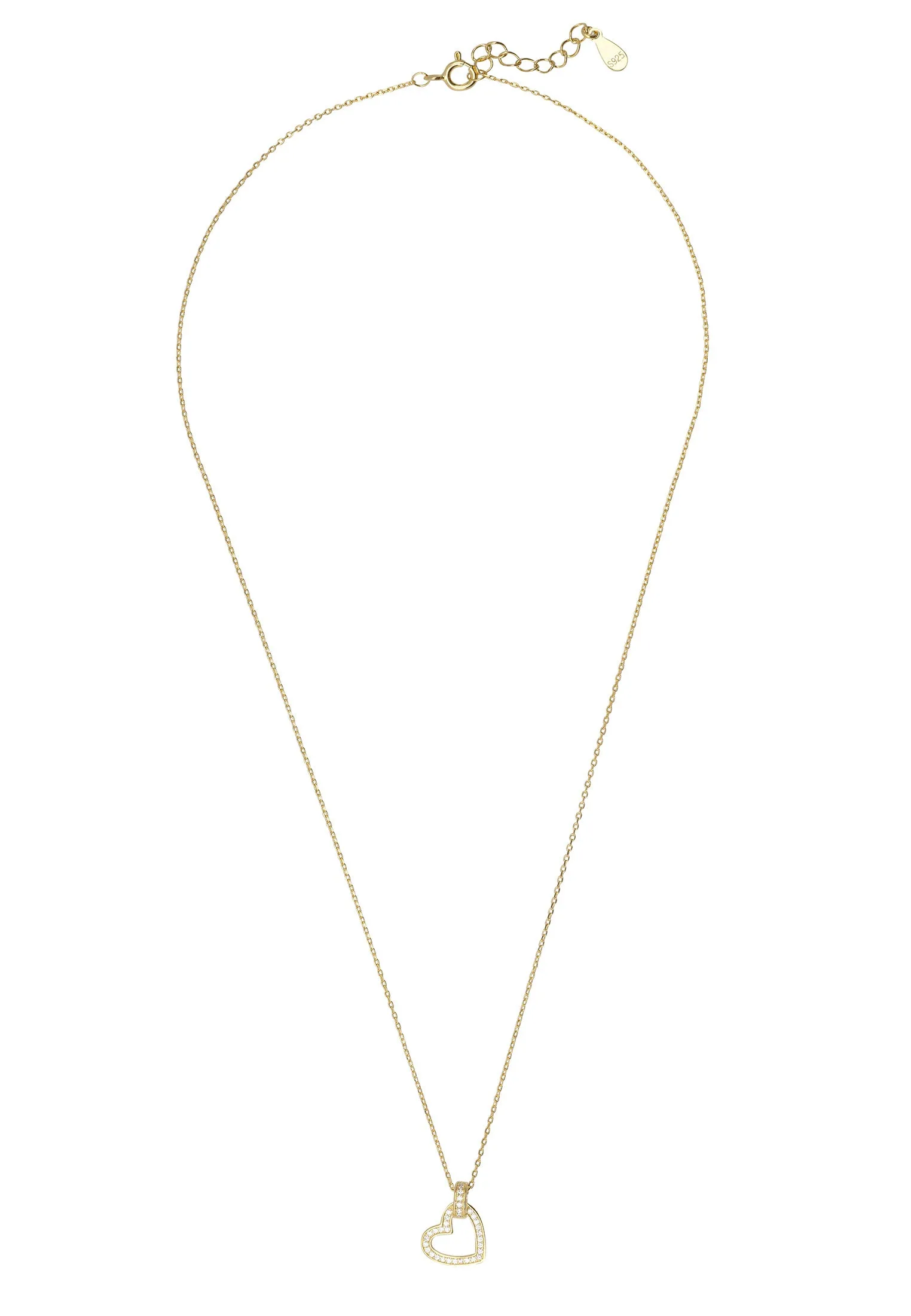 Cherished Heart Pendant Necklace Gold