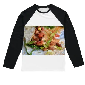 Chicken Burrito Sublimation Baseball Long Sleeve T-Shirt