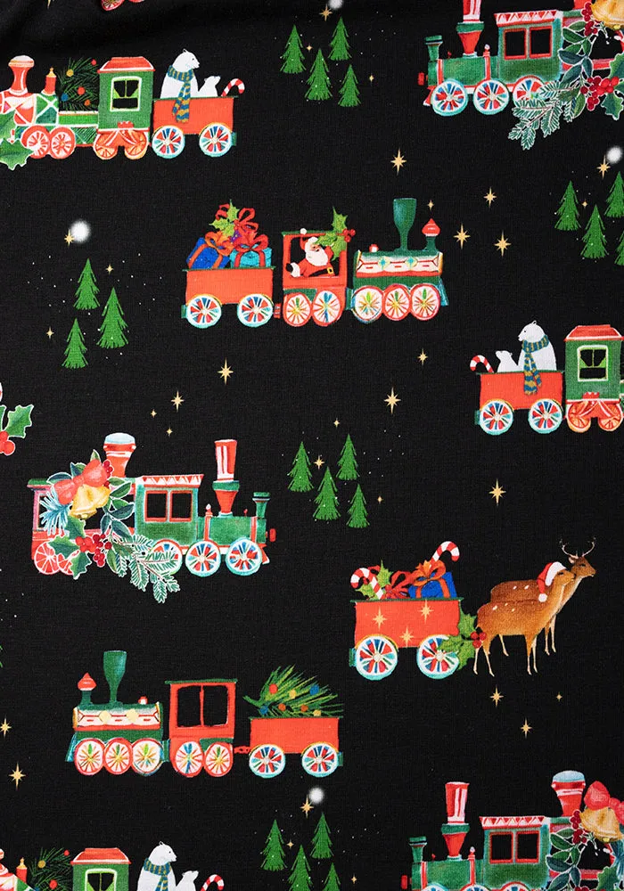 Children's Christmas Train Print Cotton T-Shirt (Wish)