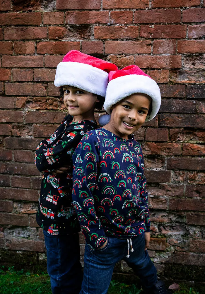 Children's Christmas Train Print Cotton T-Shirt (Wish)