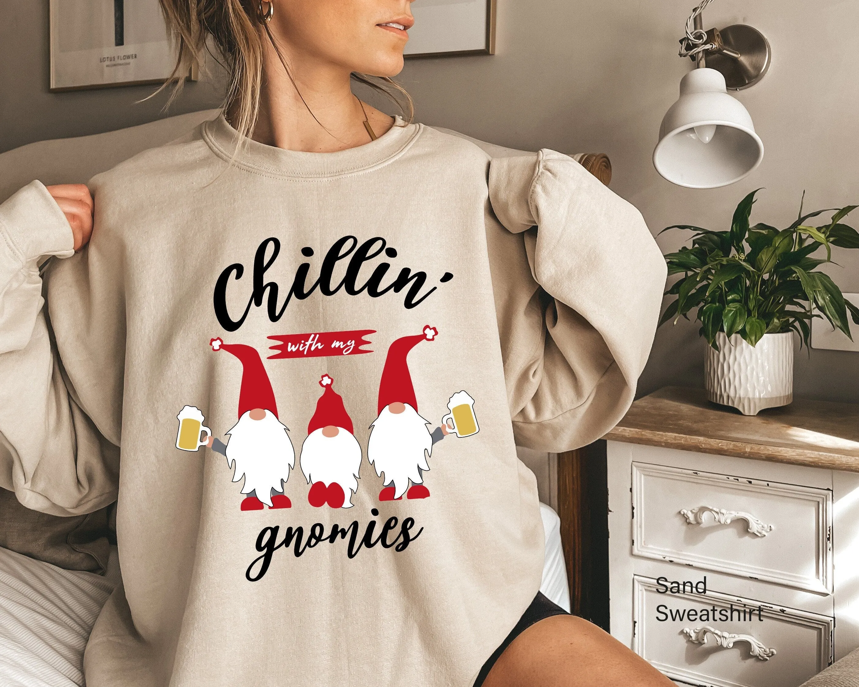 Chillin With My Gnomies Sweatshirt, Funny Chilling Gnomies Shirt, Gnomes Christmas Shirt, Christmas Gnomies Matching Family, C6250