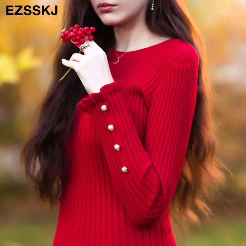 Christmas Gift Deanwangkt autumn winter thick Mermaid sweater dress elegant knit Trumpet dress women slim midi dress Female chic knit elegant dress