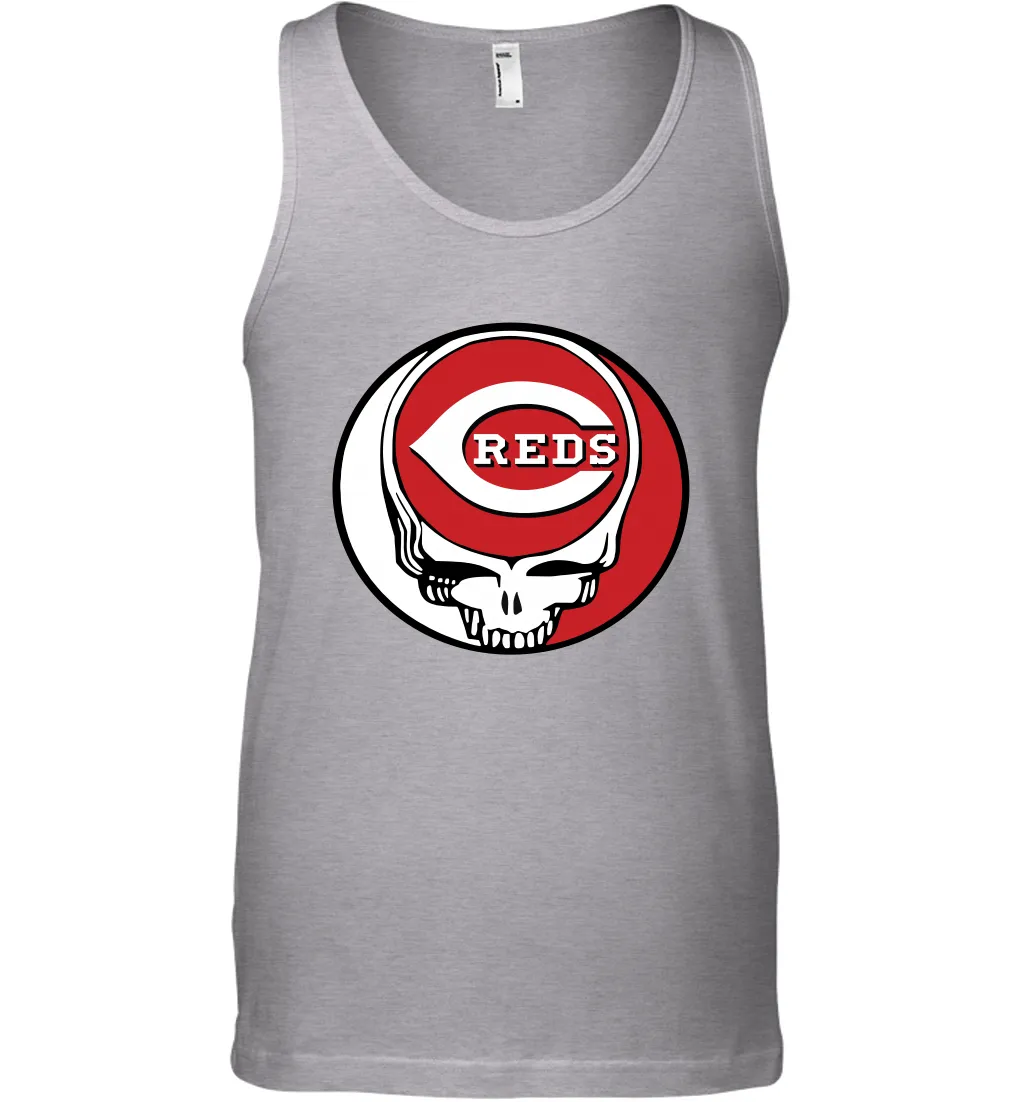 Cincinnati Reds Grateful Dead Steal Your Face Baseball Mens Tank Top