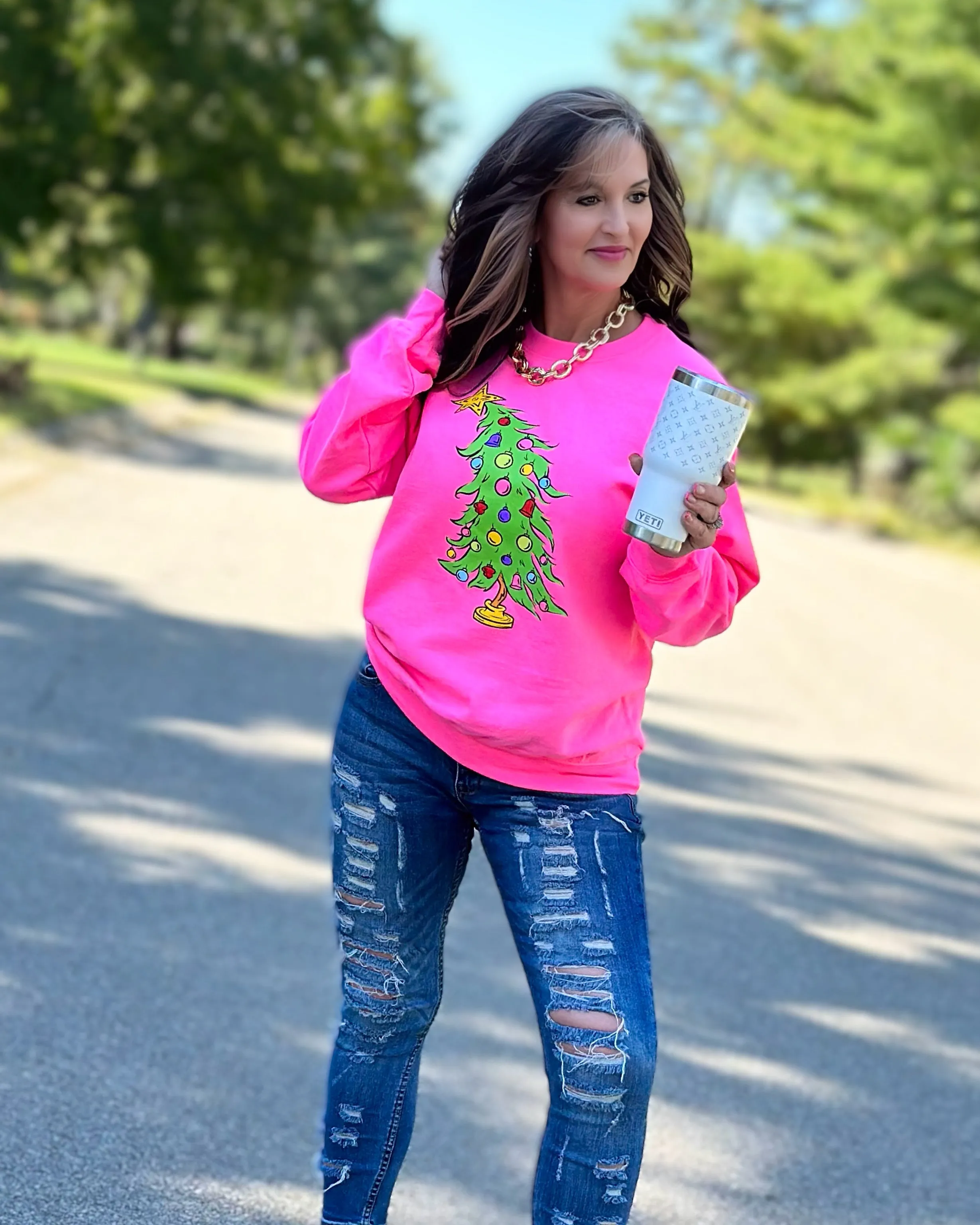 Cindy Lou Whoo Christmas Tree  Casual Sweatshirt