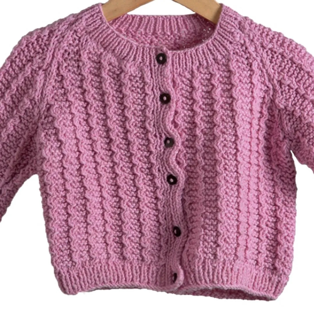 Classic Rose Cardigan for baby Girls | 100% Organic Wool